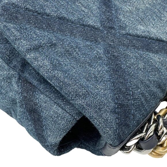Chanel 19 Flap Medium Denim Shoulder Bag Blue - Picture 6 of 12